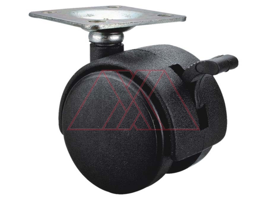 Castor, w/ plate, with brake