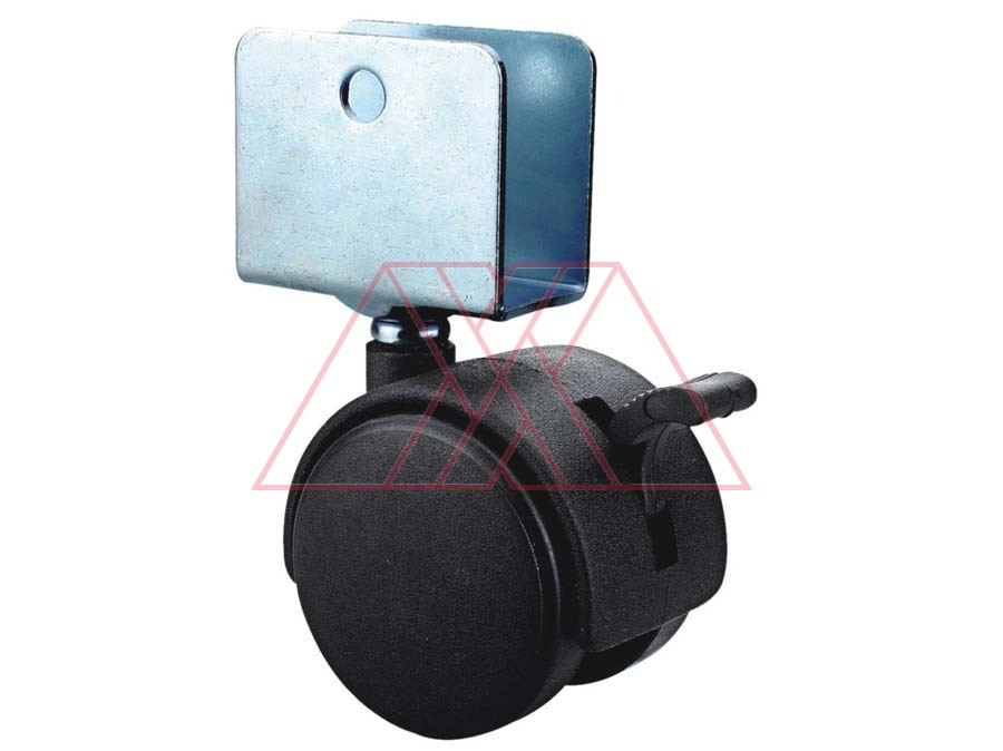 Castor, w/ U-canal, with brake