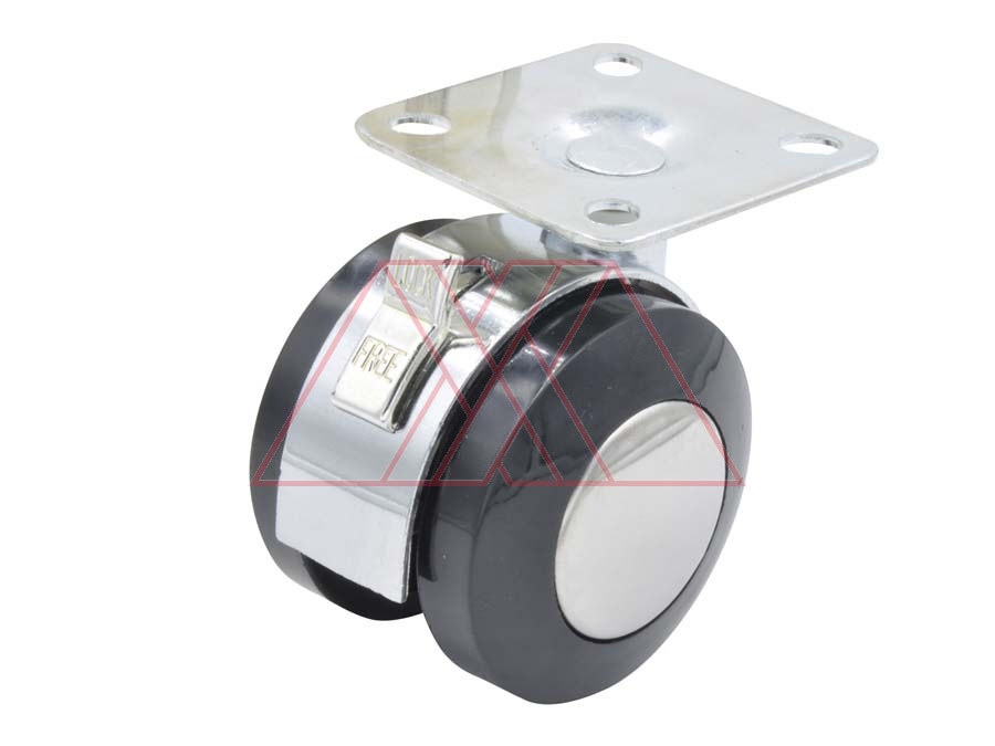 Castor, w/ plate, with brake