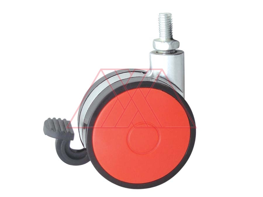 Castor, w/ thread, with brake