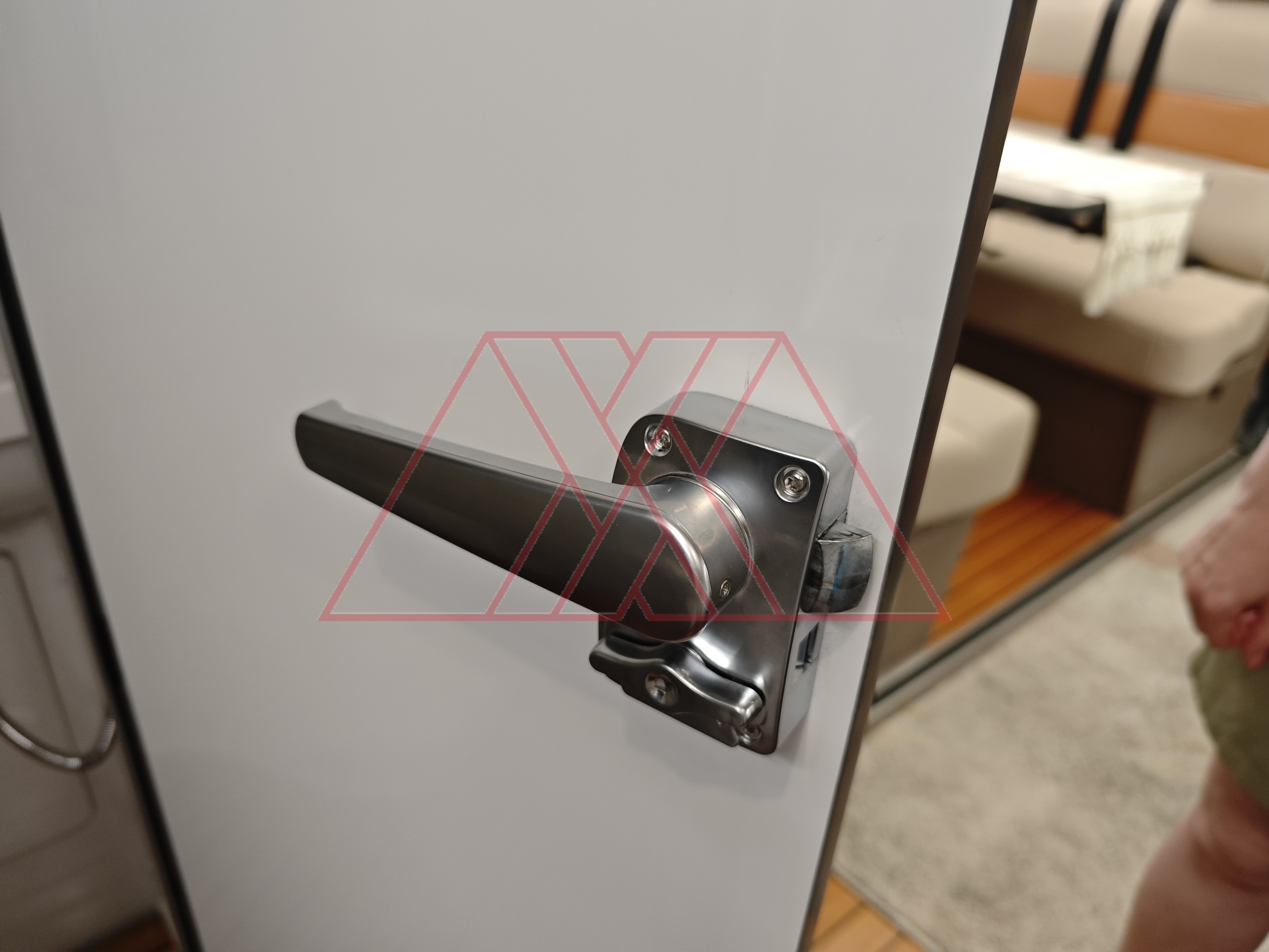 Washroom door handle