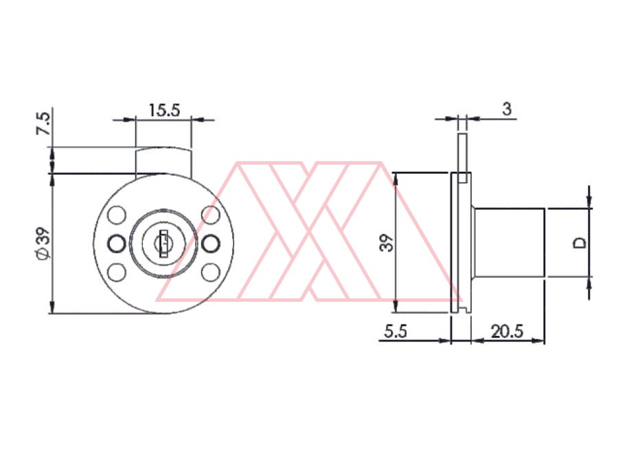 MXXC-109-q | Furniture lock, #109