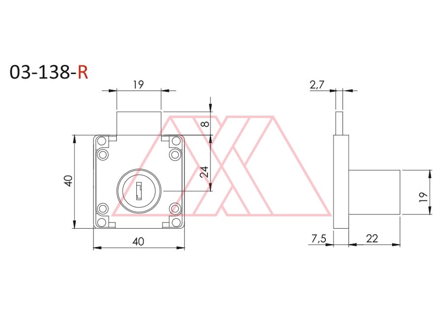 MXXC-138-R-q | Drawer lock #138