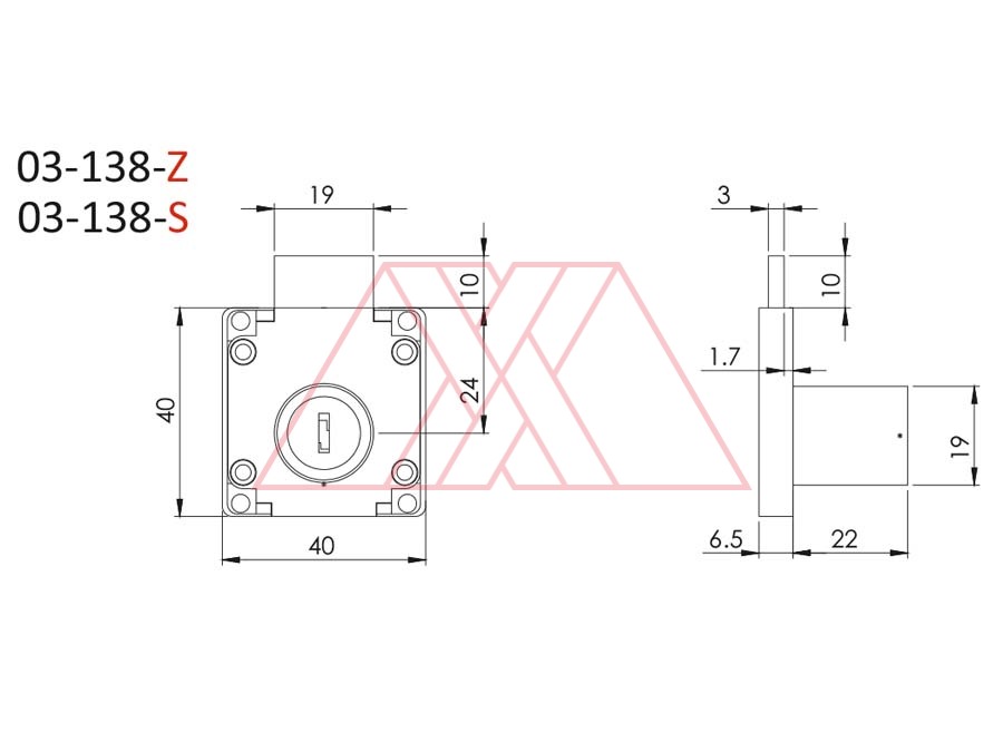 MXXC-138-Z-q | Drawer lock #138