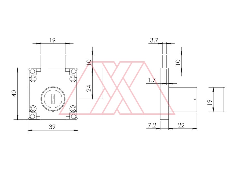 MXXC-501-q | Drawer lock #138 with round key