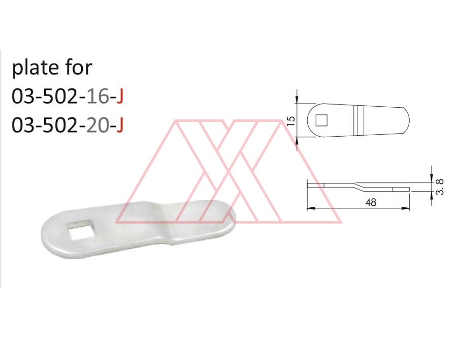 MXXC-502-J-plate | Lock with round key