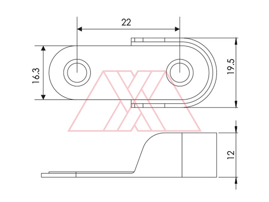 MXXF-127-q | Tube flange, 15x30mm