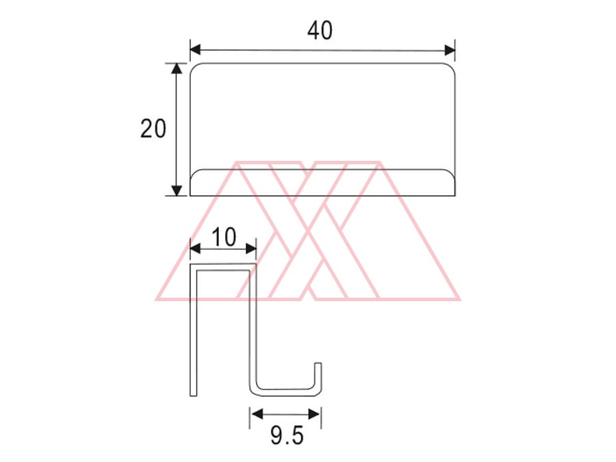 MXXG-119-q | Plate for glass door