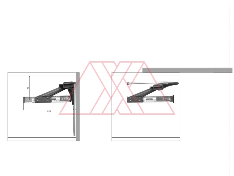 MXXG-401-x2 | Lift up bracket with slider