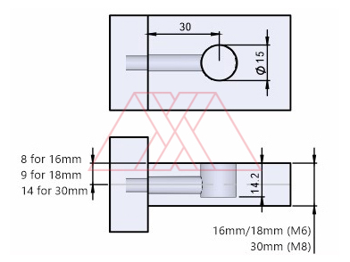 MXXJ-281-q2 | Housing d15 with conic screw