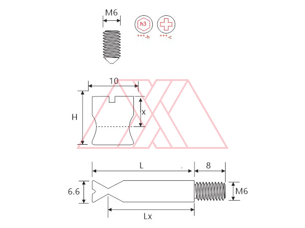 MXXJ-283-q | Housing d10 with conic screw