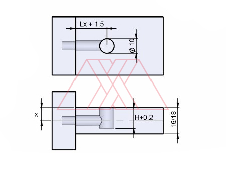 MXXJ-283-q2 | Housing d10 with conic screw