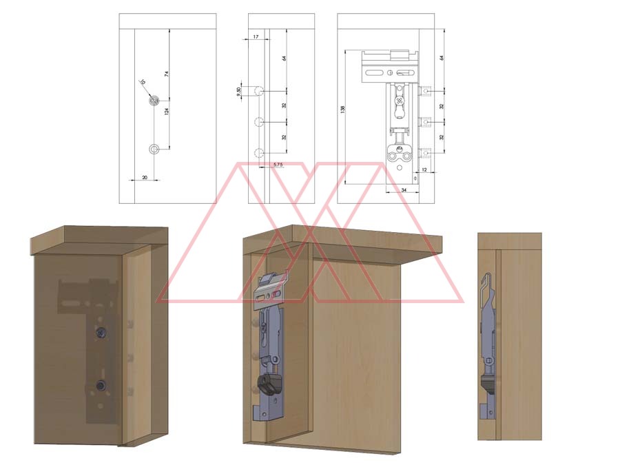 MXXJ-502-q | Cabinet hidden suspension bracket