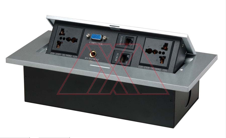 MXXL-122-x4 | Hidden sockets block, table mount