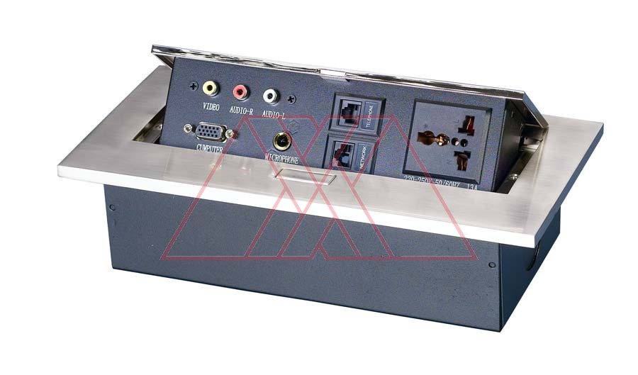 MXXL-122-x5 | Hidden sockets block, table mount