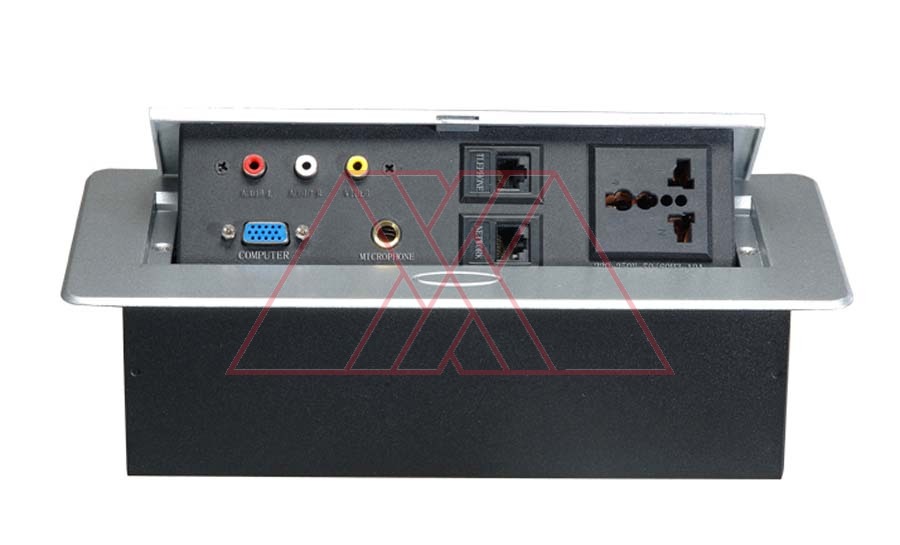 MXXL-123-x2 | Hidden sockets block, table mount
