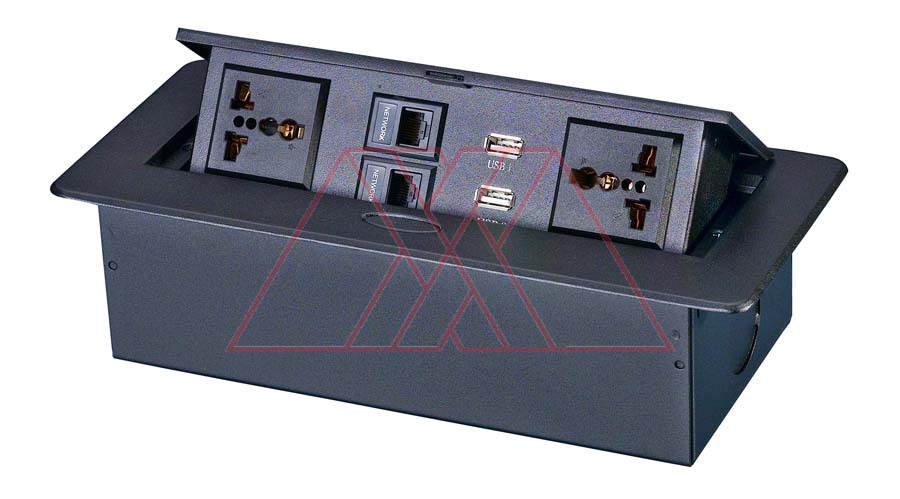 MXXL-123-x3 | Hidden sockets block, table mount