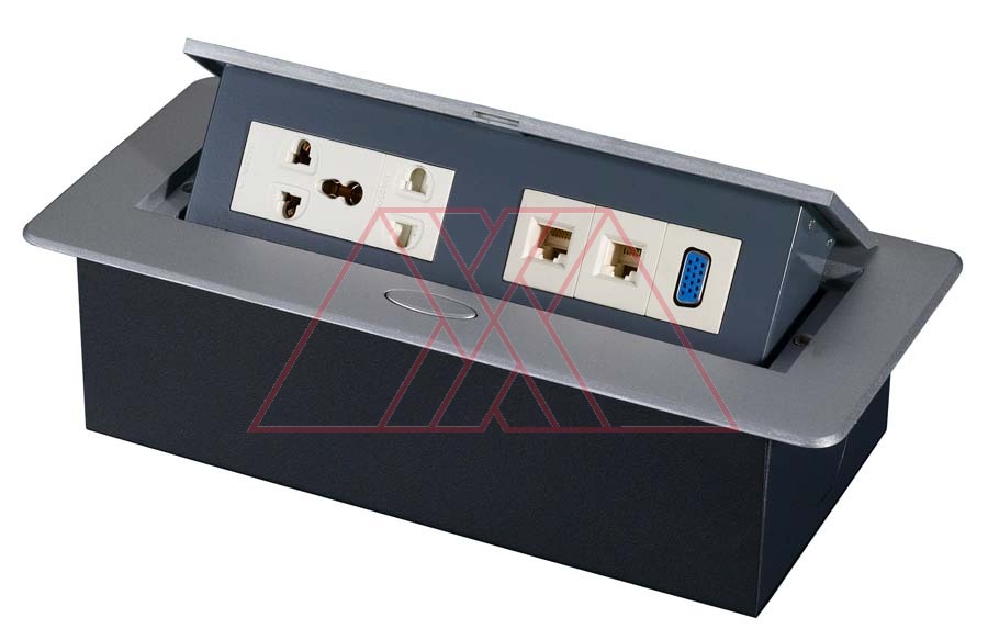 MXXL-123-x4 | Hidden sockets block, table mount